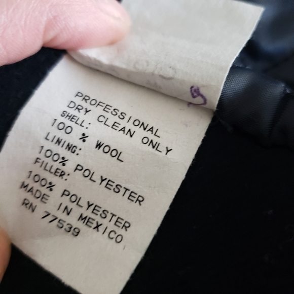 Navy Blue Double Breasted Wool Pea Coat - Picture 5 of 7